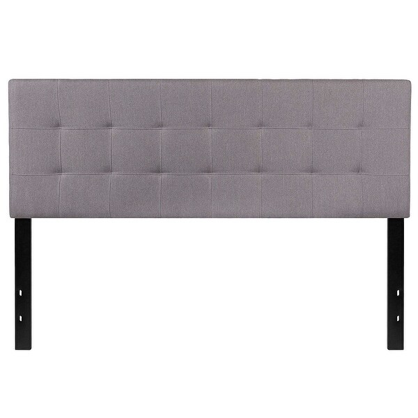 Queen size Modern Light Grey Fabric Upholstered Panel Headboard - - 29819037