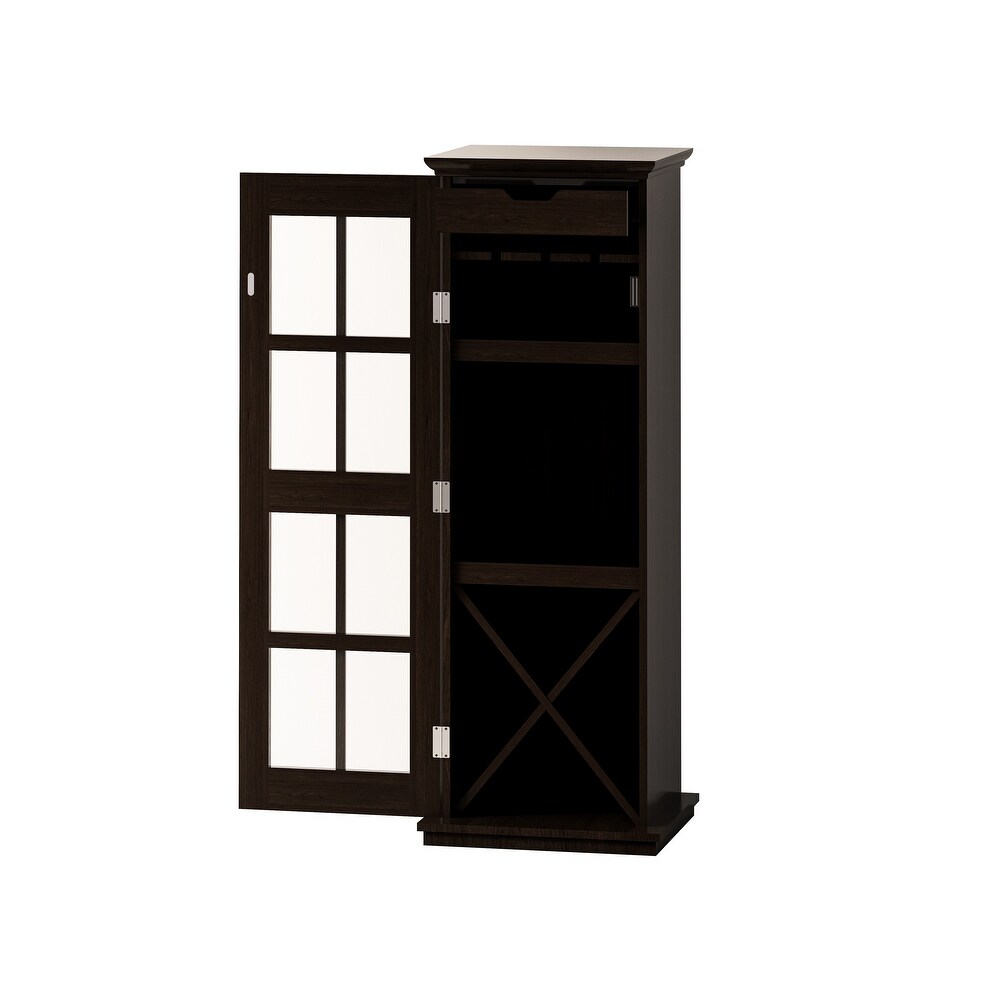 Glass Door Wine Cabinet with Three Layer Design   N/A