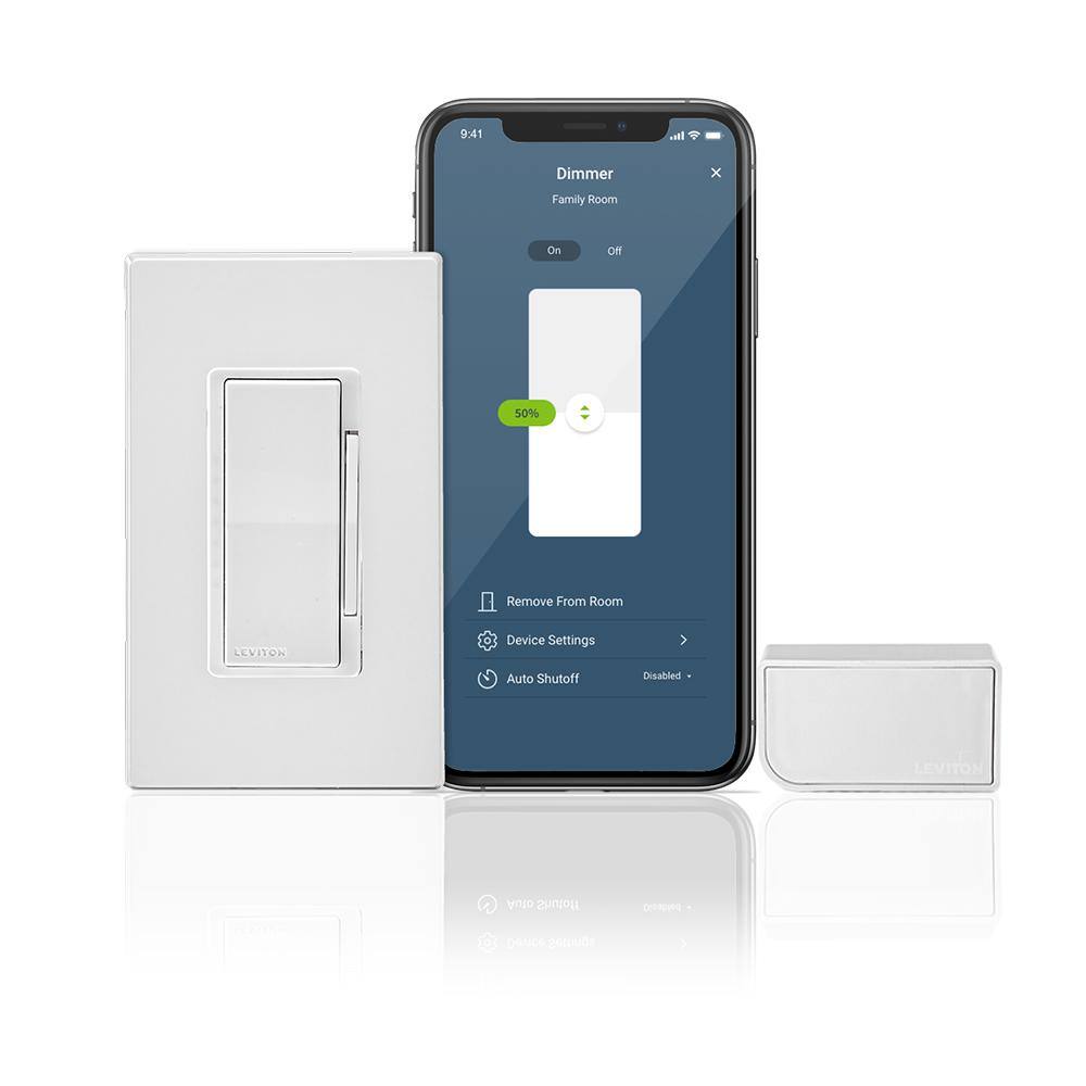 Leviton Decora Smart No-Neutral Dimmer  Wi-Fi Bridge Kit for Older Homes Without a Neutral Wire R02-DNKIT-1RW