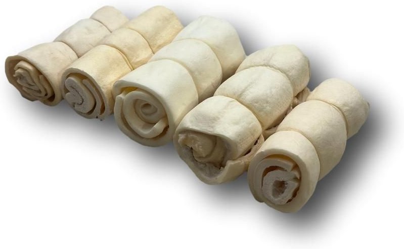 Top Dog Chews Mini Cheek Rolls Rawhide Dog Treats， 3-in， case of 5