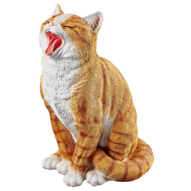 Design Toscano Lazy Daze Kitty Yawning Cat Statue Orange