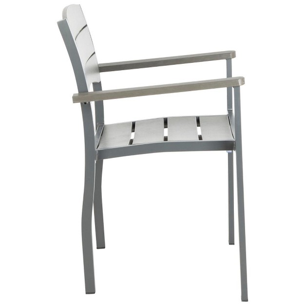 Gerhardt Stackable Chair set Of 2 Grey Safavieh