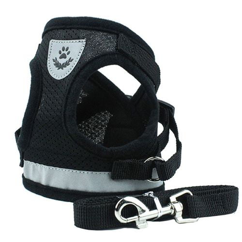 SHIYAO Nylon Dog Vest Harness Patches Reflective Small Large Medium Excellent(Black-L)