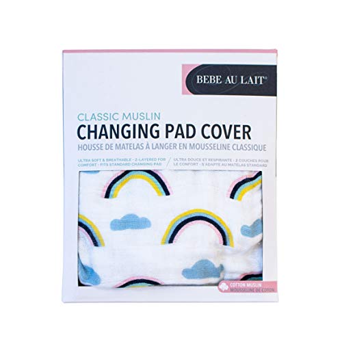 Bebe Au Lait Sentiments Changing Pad Cover in Rainbow