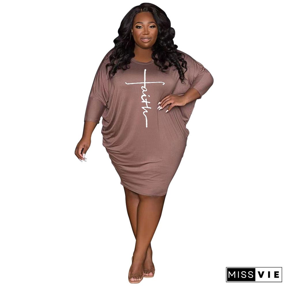 Long Sleeve Loose Casual Plus Size Dresses