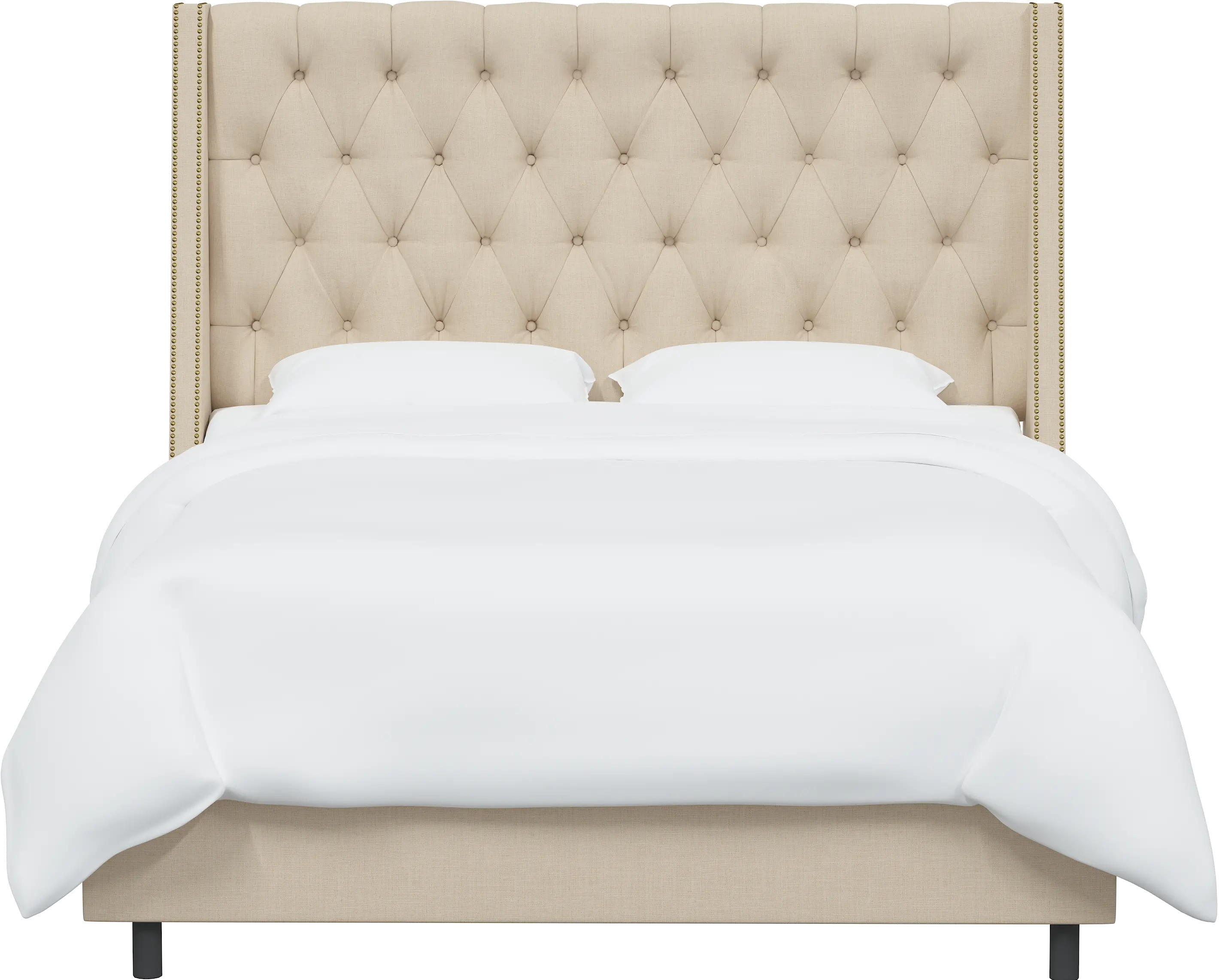 Riley Ivory Flared Wingback Twin Bed - Skyline Furniture