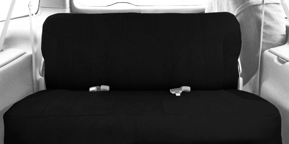 CalTrend Front Solid Bench MicroSuede Seat Covers for 1992-1992 Ford F-150 - FD153-01SA Black Insert and Trim