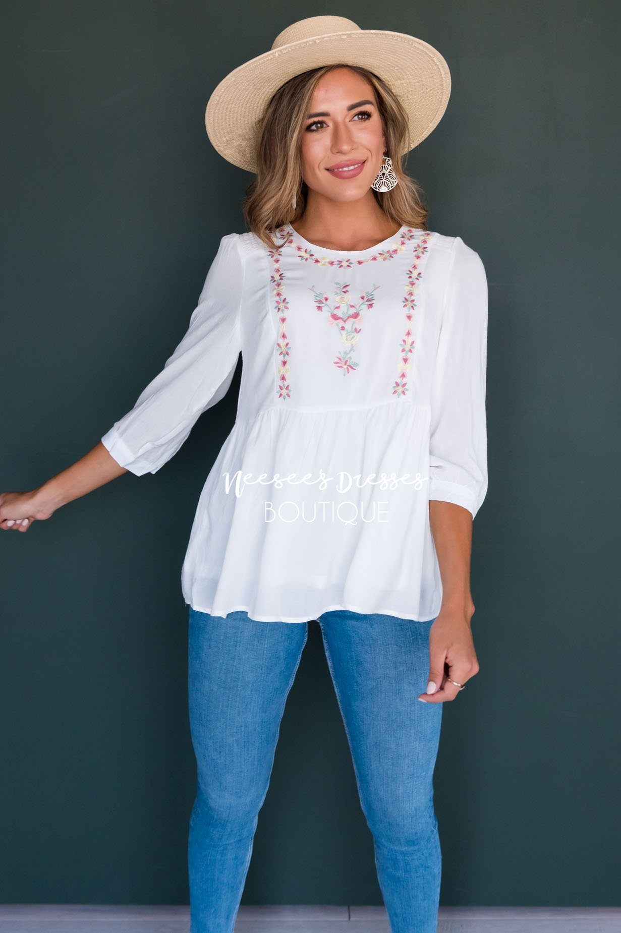 Spring Is In The Air Embroidered Blouse