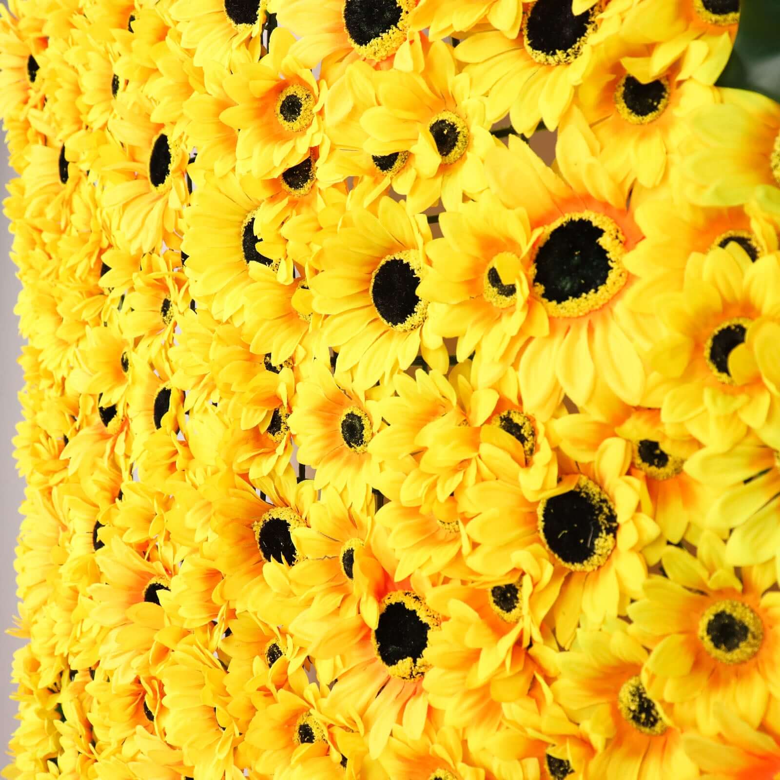 Artificial Sunflower Wall Mat Backdrop, Flower Wall Decor, Indoor/Outdoor UV Protected 4 Artificial Panels 11 Sq ft.