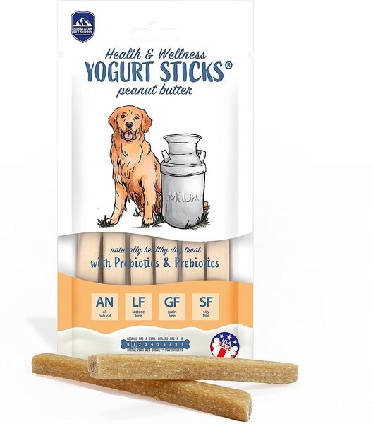 Himalayan Pet Supply Yogurt Sticks Peanut Butter Flavor Dog Treats， 6 count