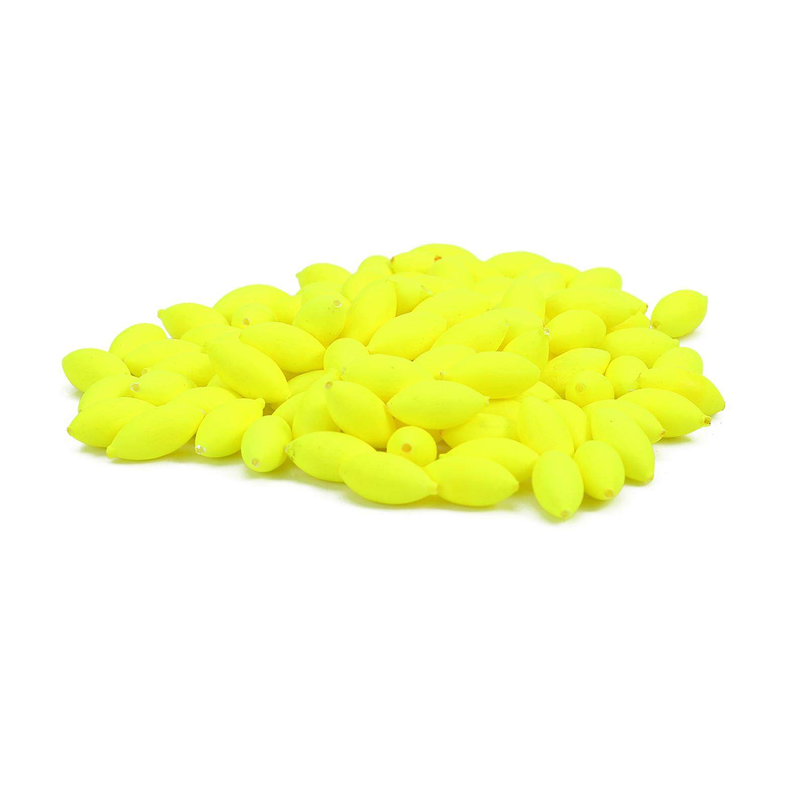 100pcs Fishing Strike Indicator Fishing Lures Baits Floats Beads (yellow)