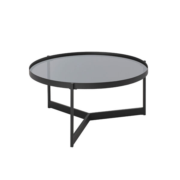 Rhonda Black with Smoked Glass Round Coffee Table