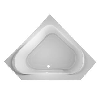 JACUZZI CAPELLA 60 in. Acrylic Neo Angle Oval Corner Drop-in Non Whirlpool Bathtub in White CAP6060BCXXXXW