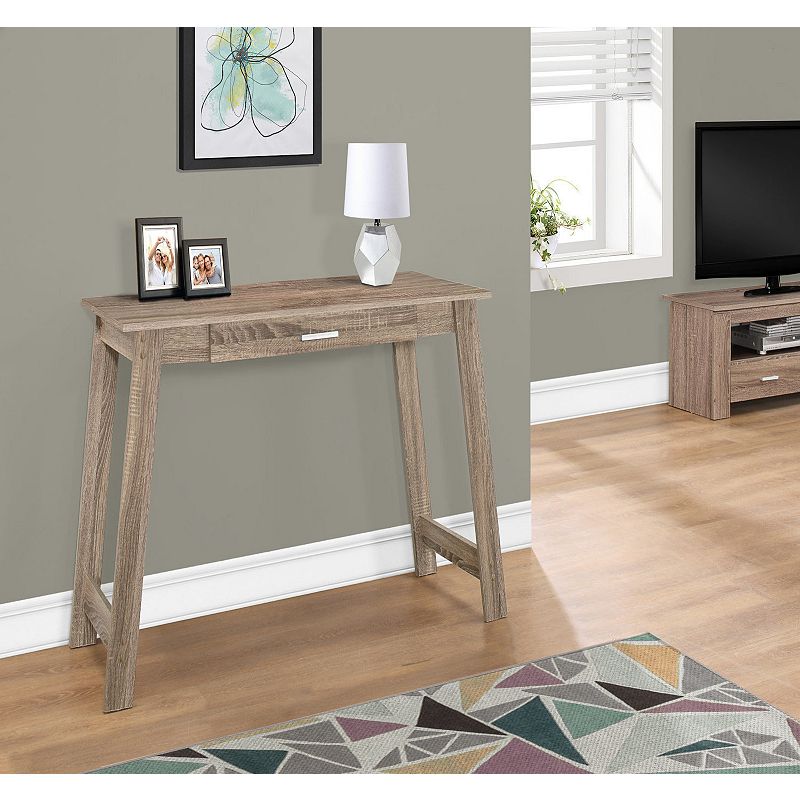 42 Taupe Brown Contemporary Rectangular Computer Desk with Storage Drawer