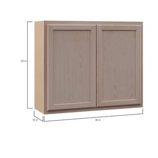 PRIVATE BRAND UNBRANDED Hampton Unfinished Beech Recessed Panel Stock Assembled Wall Kitchen Cabinet (36 in. x 30 in. x 12 in.) KW3630-UFDF