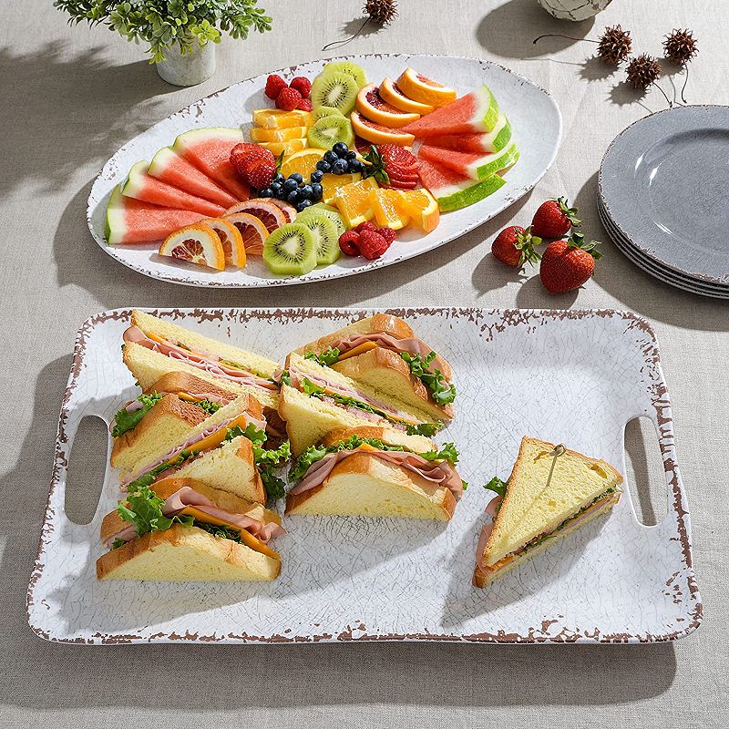 Laurie Gates Mauna 2 Piece Melamine Serving Tray Set