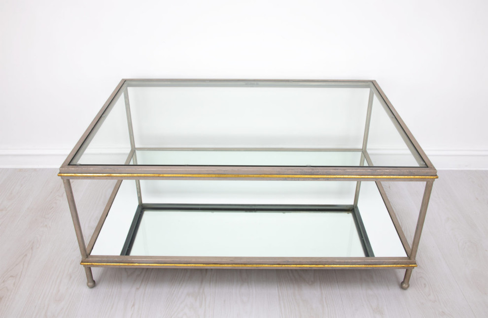 Adrius Champagne  ampGold Coffee Table   Transitional   Coffee Tables   by Peachtree Fine Furniture  Houzz