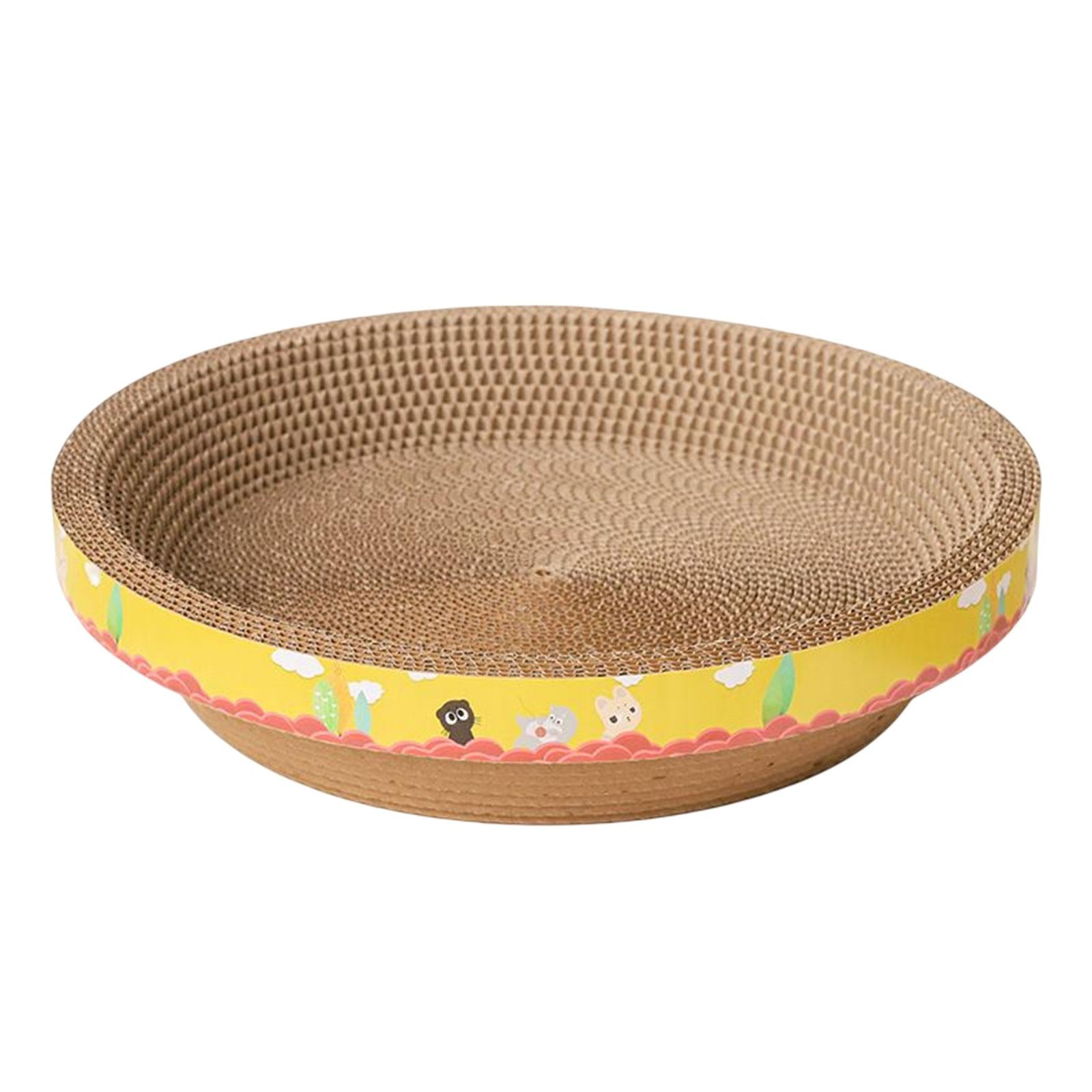 2Pcs Cat Scratcher Cardboard Scratching Bed Wear Resistant Nest Sofa Corrugated Scratch Pad for Small Medium Large Cats， Playing， Kitty Kitten 32cmx9cm 50cmx12cm Yellow