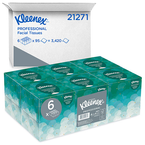 Kimberly-Clark Kleenex Professional Facial Tissue Cube for Business (21271) | Upright Face Tissue Box， 6 Bundles