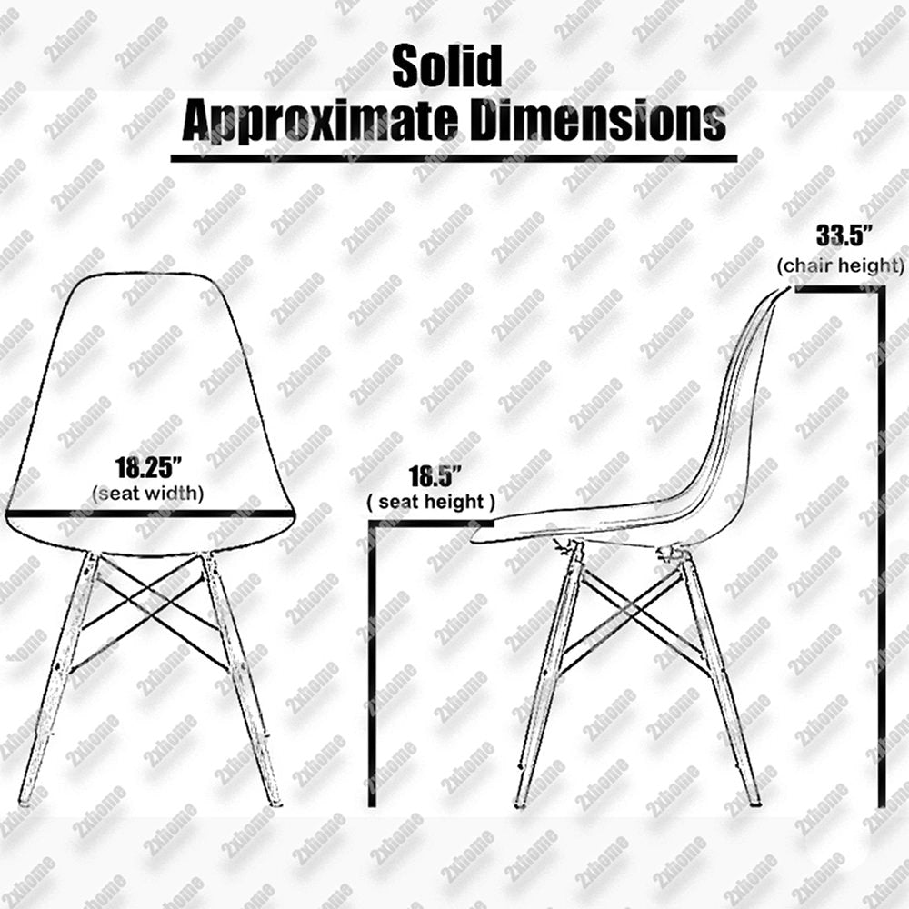 Homelala Set of 2 Teal Mid Century Modern Contemporary Vintage Molded Shell Designer Side Plastic Eiffel Chairs Wood Legs for Dining Room Living Office Conference DSW Desk Kitchen Comfortable