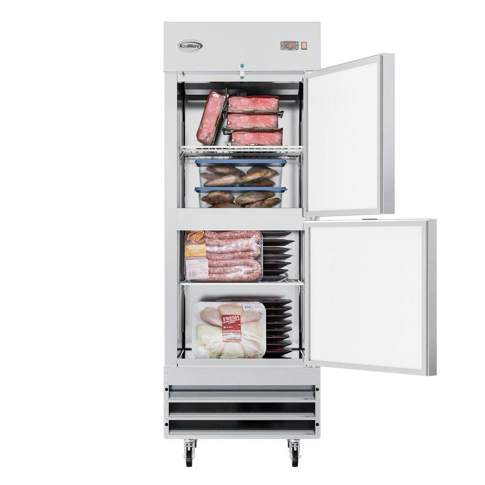 Koolmore 23 cu. ft. Commercial Solid Half Door Auto Defrost Upright Reach-In Freezer in Stainless Steel RIF-1D-SSHD