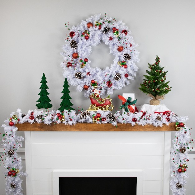 White Canadian Pine Artificial Christmas Garland Unlit