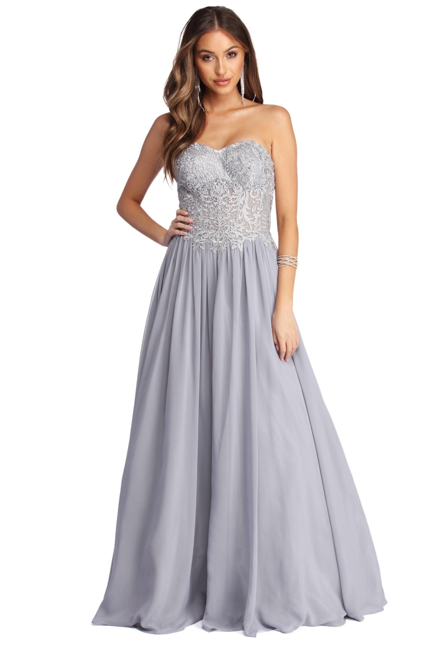 Payson Embroidered Chiffon Ball Gown