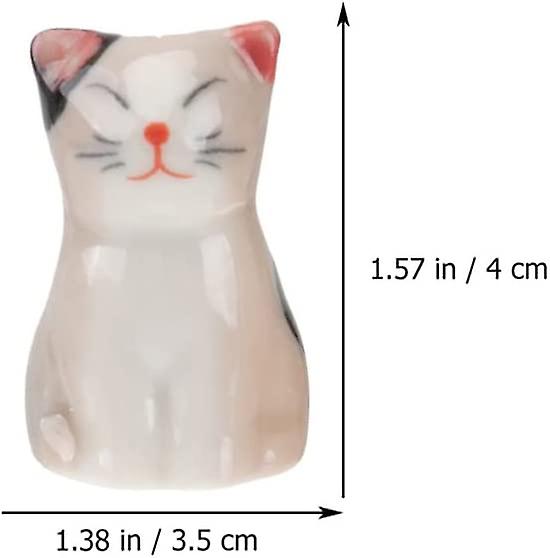 4pcs Ceramic Chopstick Rest Cute Kitten Spoon Holder Japanese Style Tableware Pillow Porcelain Cat Miniature For Fairy Garden Flowerpot Bonsai Decor