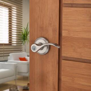 Baldwin Prestige Tobin Satin Nickel Entry Door Handle Featuring SmartKey Security 354TBL RDB 15 SMT CP 6AL