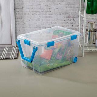 Sterilite 120 qt. Plastic Home Storage Box with Latching Lid in Clear 9-Pack 9 x 19434303