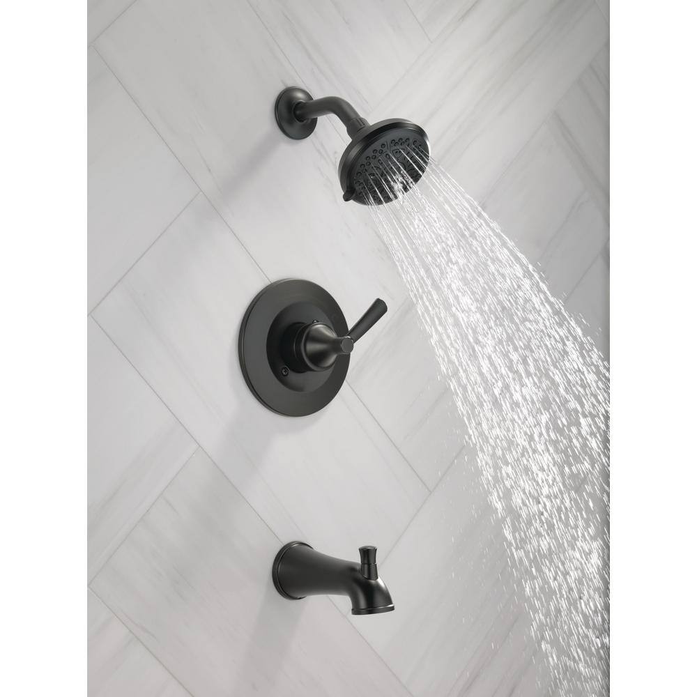 Delta Casara Single-Handle 6-Spray Tub and Shower Faucet in Matte Black (Valve Included) 144862-BL