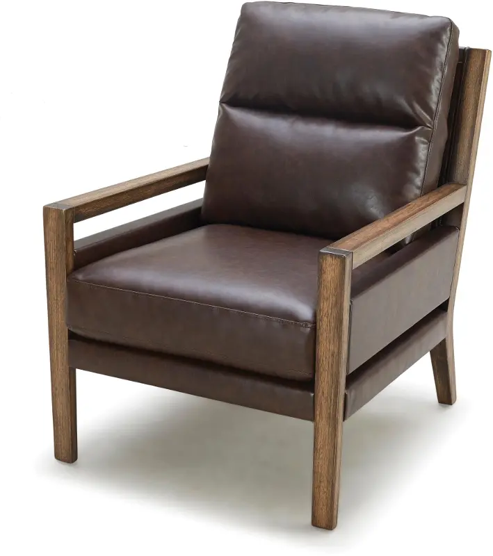 Zoe Walnut Brown Fabric Accent Chair