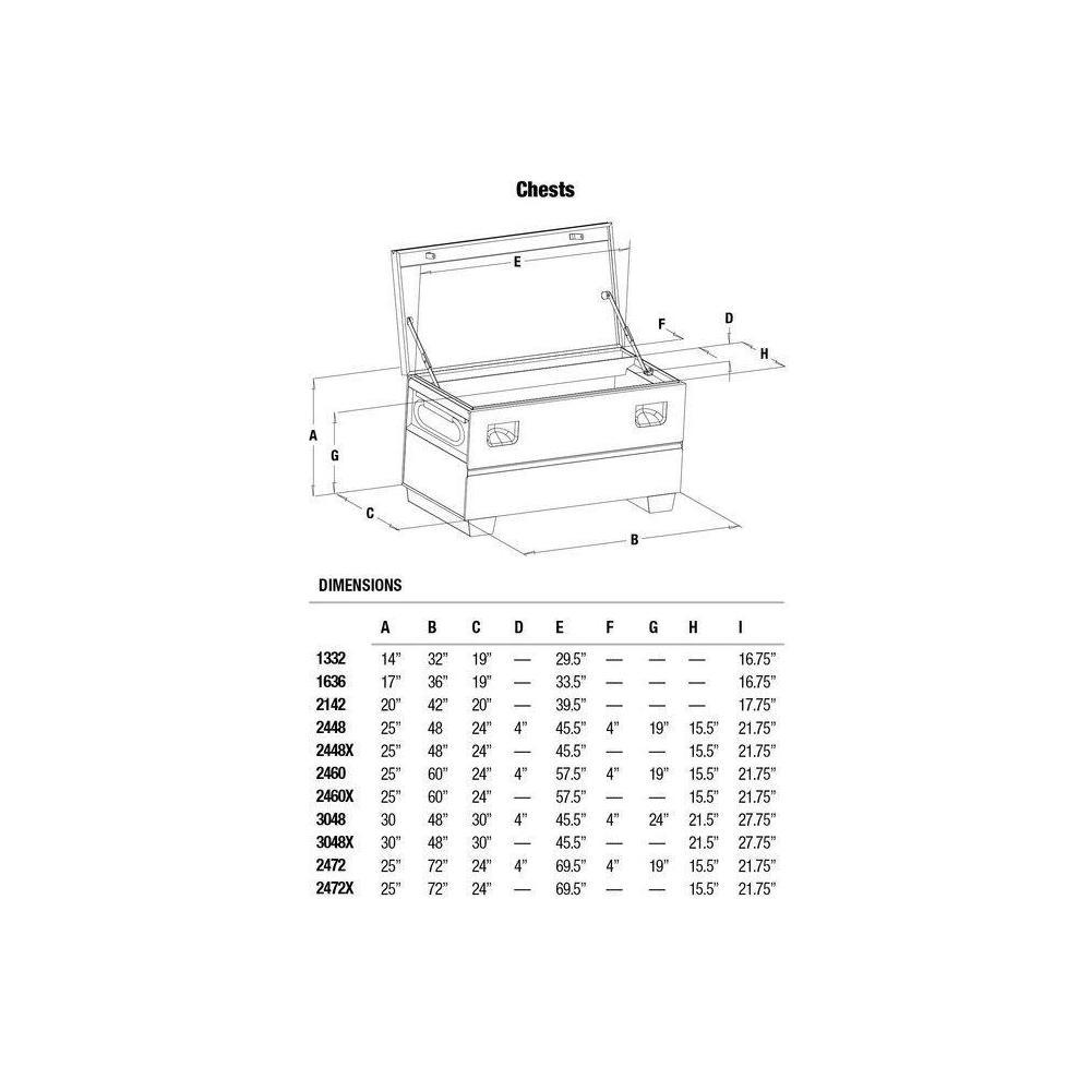 24 In. x 48 In. Locking Storage Chest ;