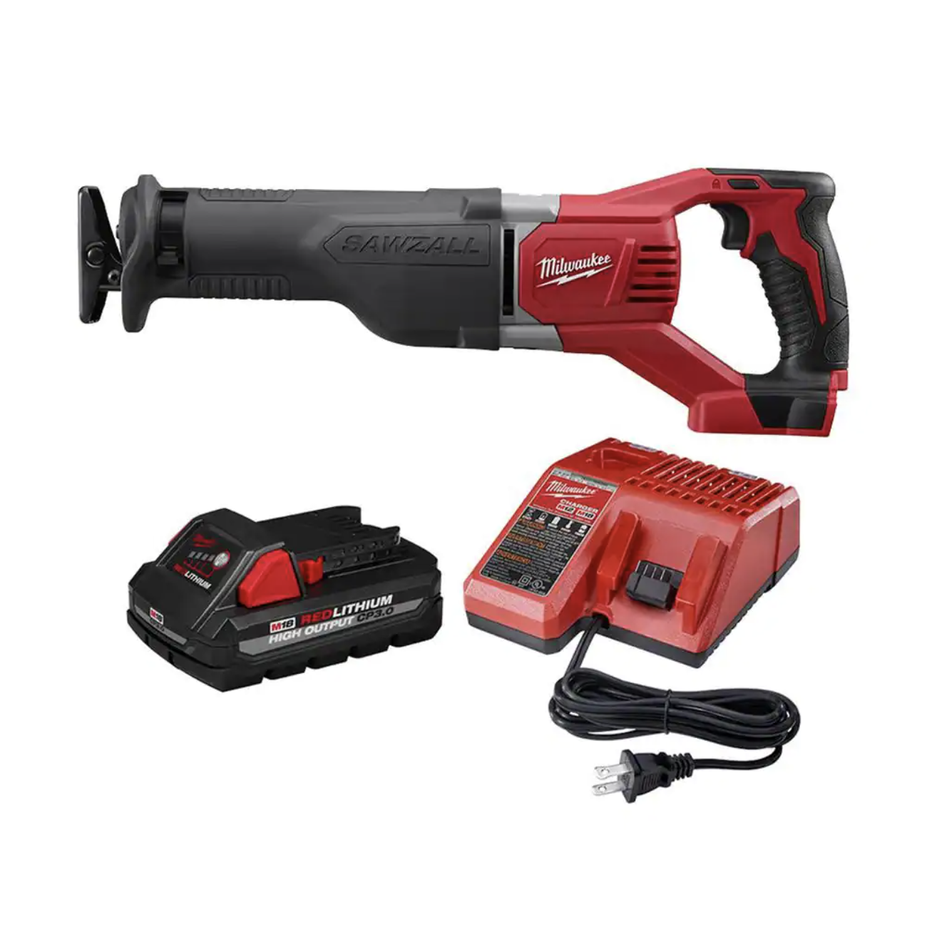 Milwaukee M18 18V Lithium-Ion Cordless SAWZALL Reciprocating Saw W/ 3.0Ah Battery and Charger