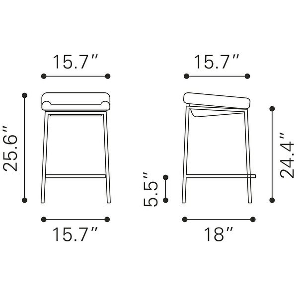 Lids Counter Stool (Set of 2) - 15.7