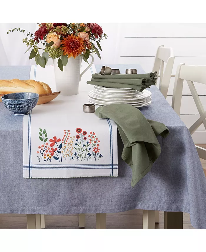 Design Imports Flower Garden Embellished Table Runner 14 x 72