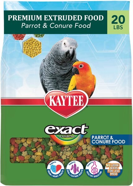 Kaytee Exact Rainbow Parrot and Conure Bird Food