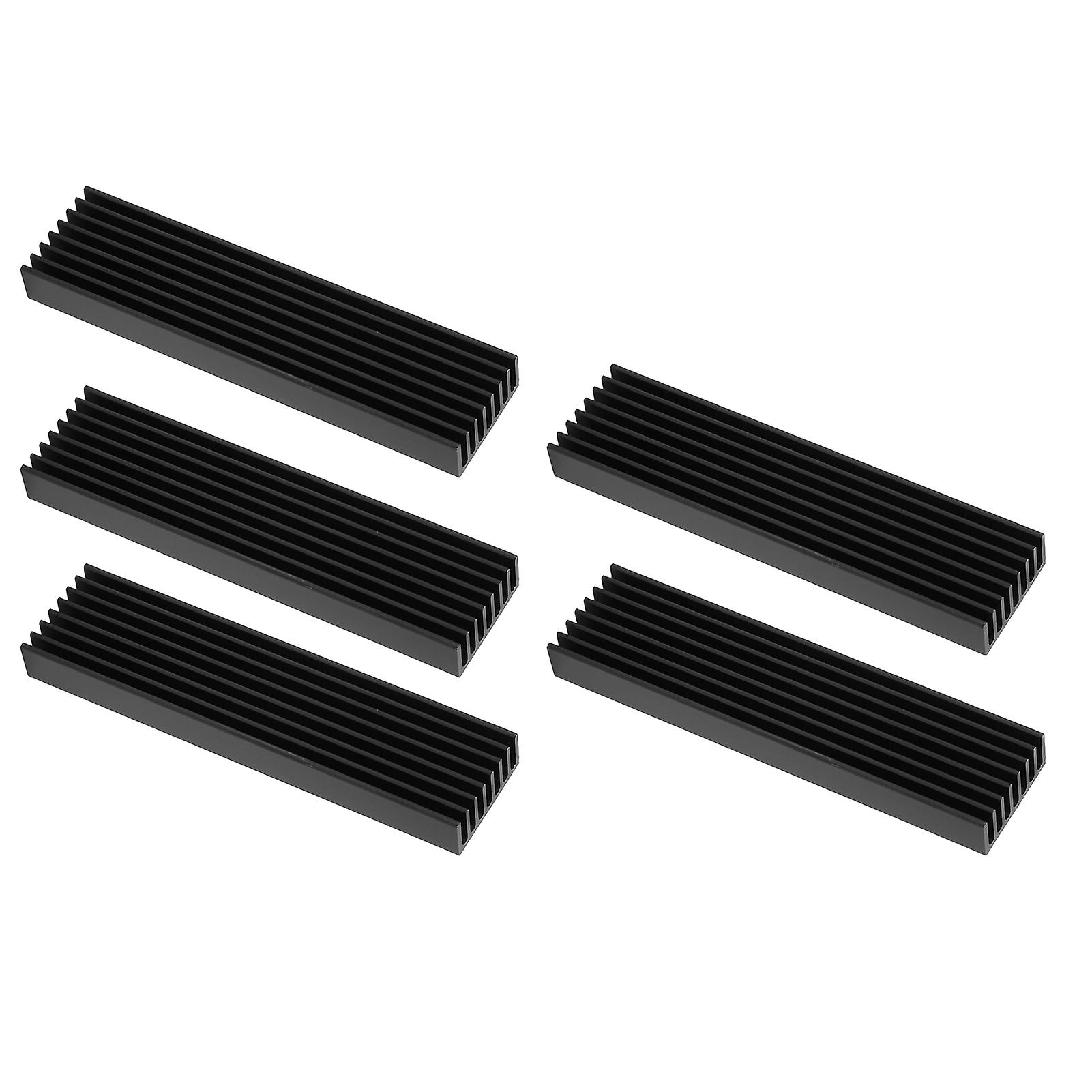 5pcs Heat Sink Black Aluminum Radiators For Cpu Amplifiers Modules Pcbs Q25 X 10 X 100