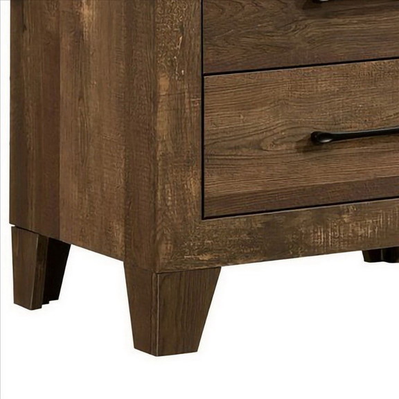 Benjara BM239804 Rustic 2 Drawer Wooden Nightstand...