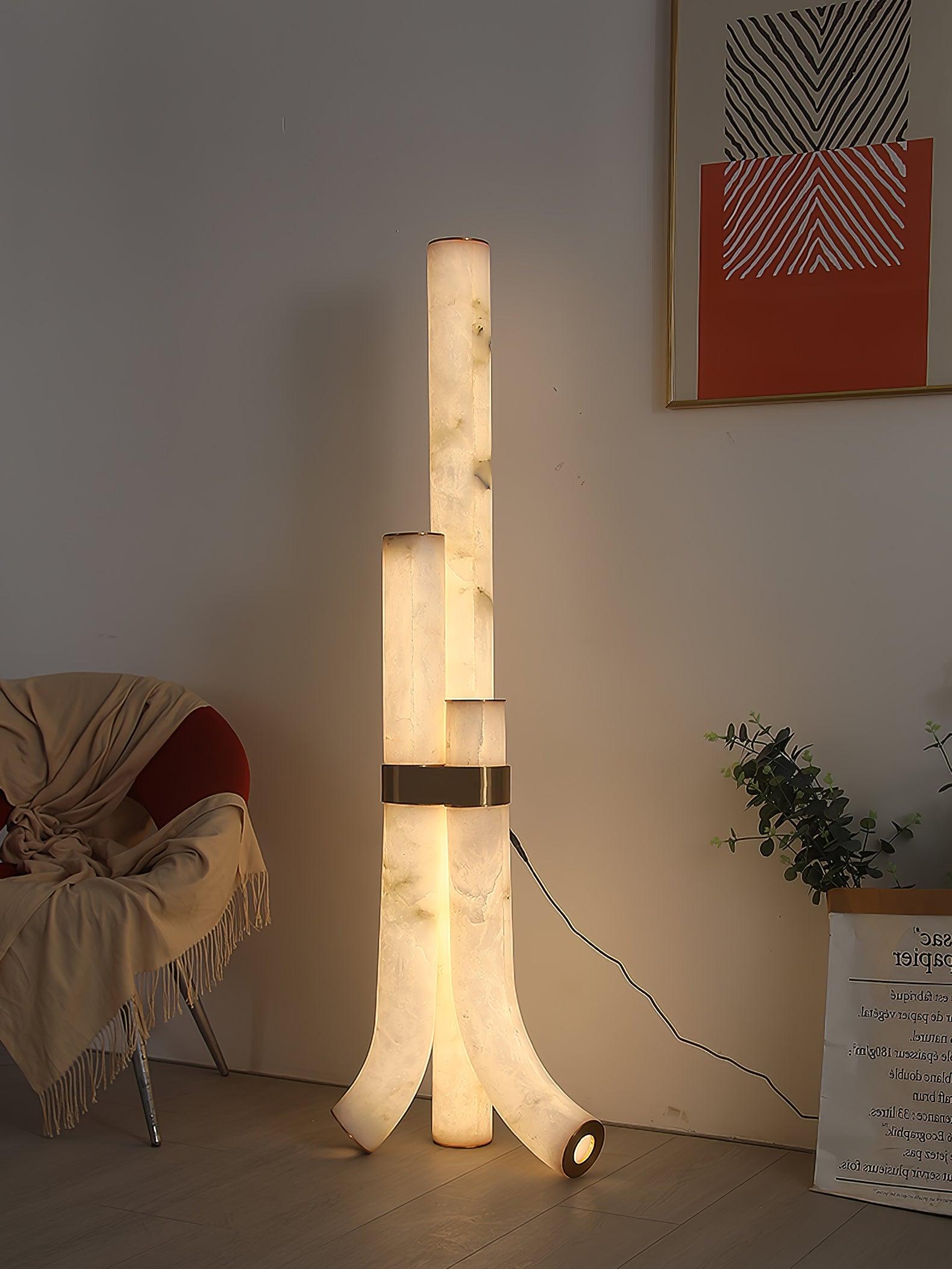 Piped Alabaster Floor Lamp