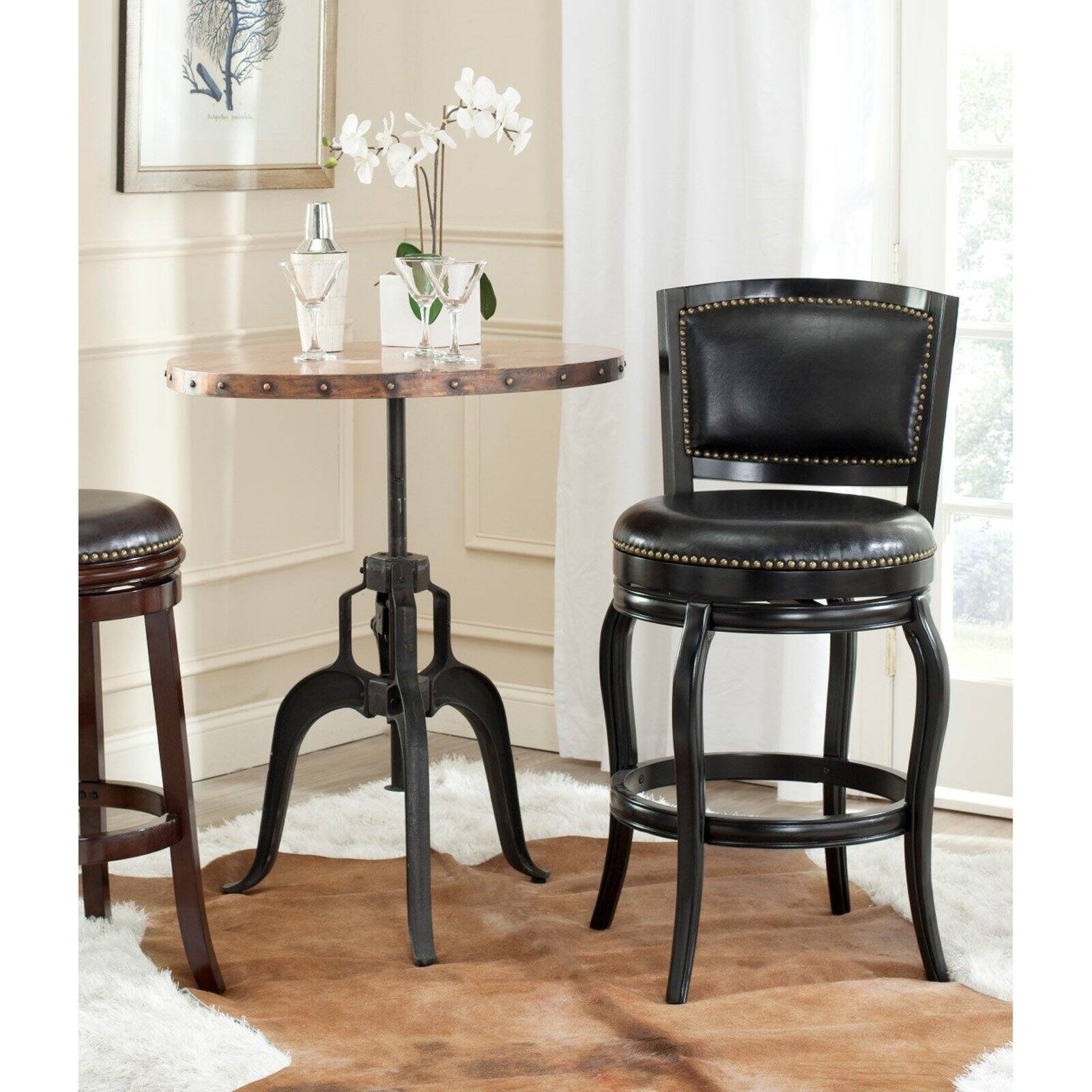 Safavieh Pasquale 45 Bicast Leather Barstool