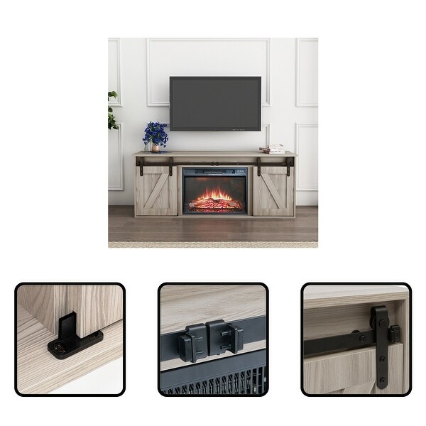 TV Cabinet with Electric Fireplace for TV up to 65 Inch