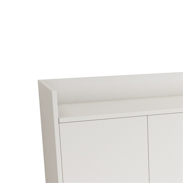 4-Door Wooden Storage Cabinet with Square Metal Leg - - 37862876