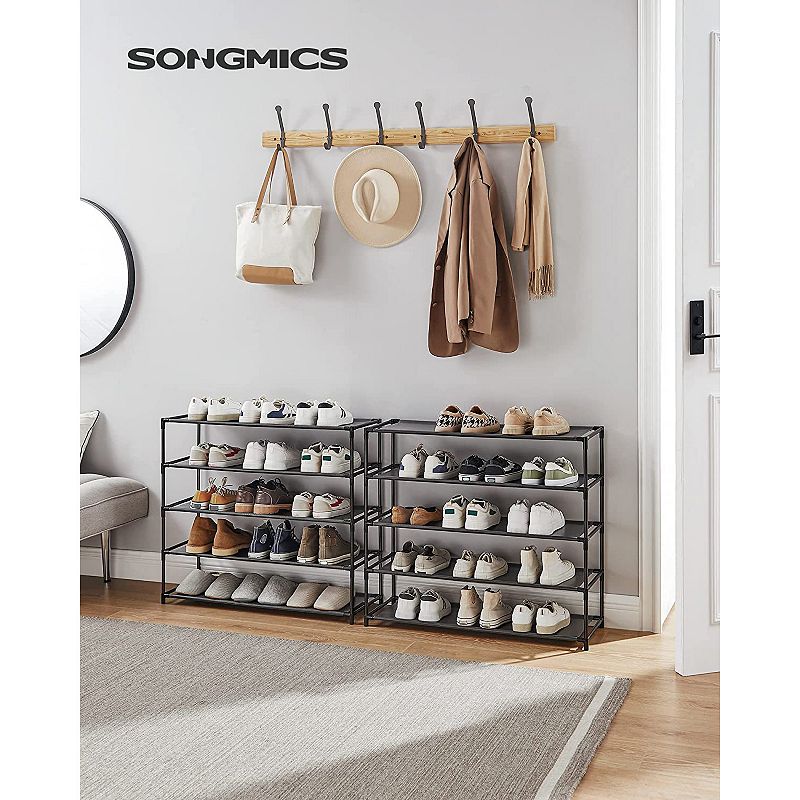 Shoe Rack， 10-tier Shoe Shelf， Shoe Storage Organizer， Metal Frame， Non-woven Fabric Shelves