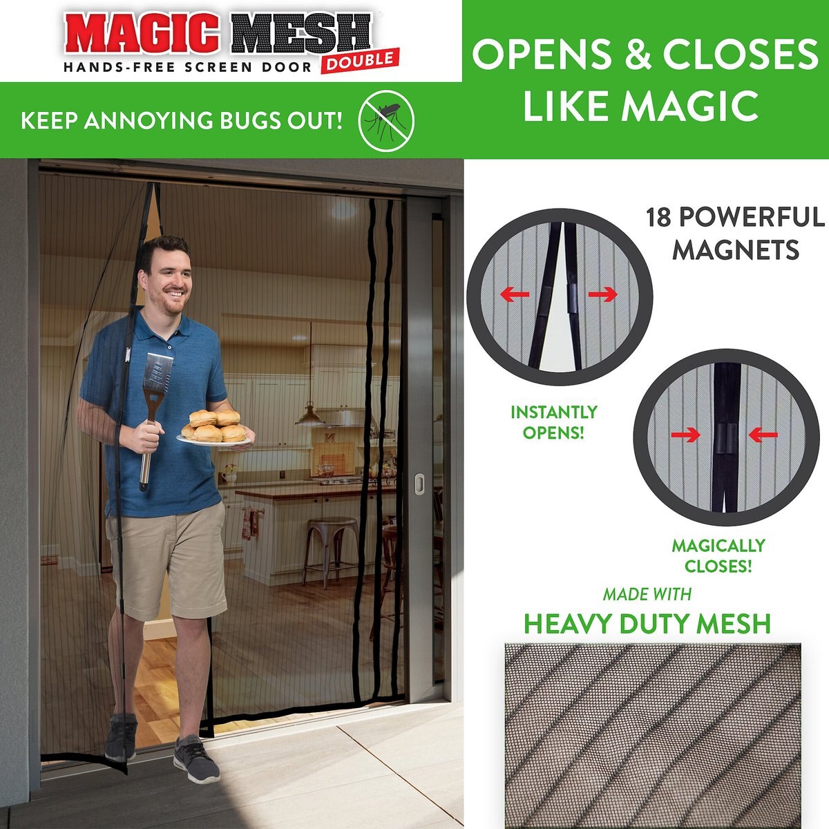 Magic Mesh Hands-Free Screen Double Dog and Cat Door