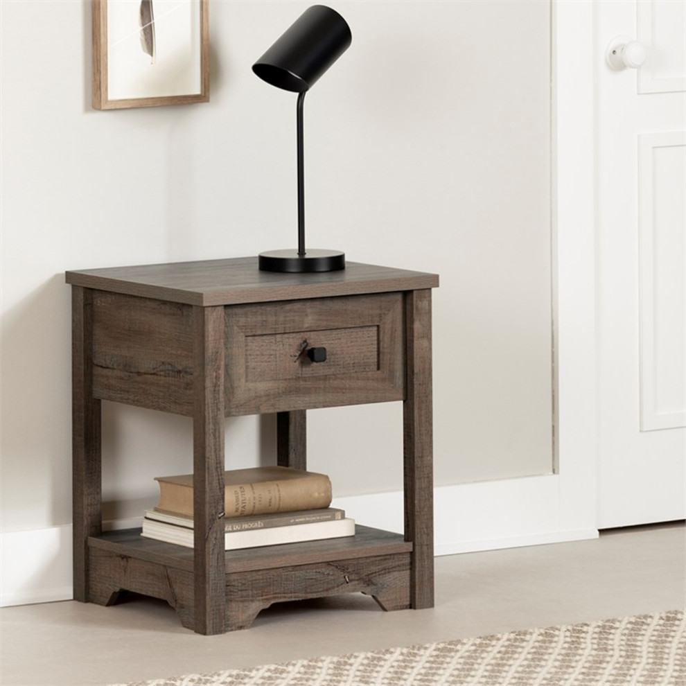 Pemberly Row Modern 19 quotW Engineered Wood End Table in Brown Finish   Transitional   Side Tables And End Tables   by Homesquare  Houzz