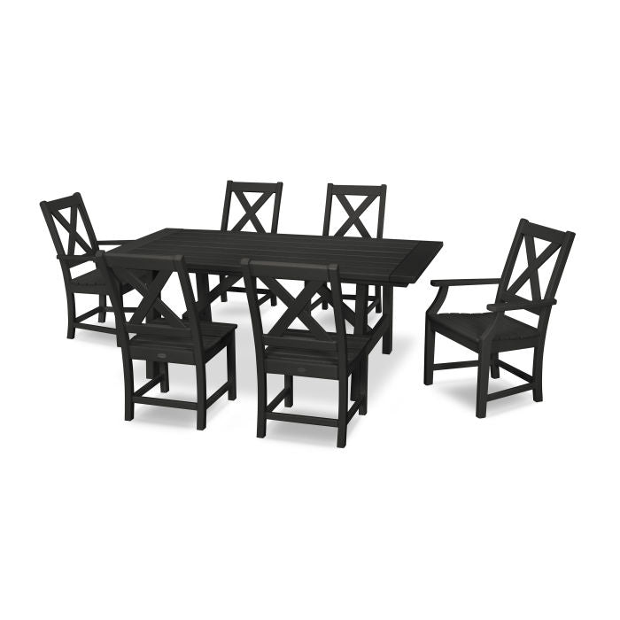 Polywood Braxton 7-Piece Rustic Farmhouse Dining Set PWS507-1