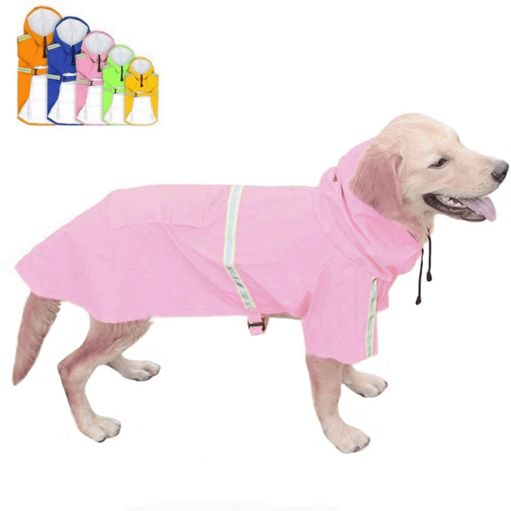 Cismea Dog Raincoats，Waterproof Windproof，Rain Jacket with Hood