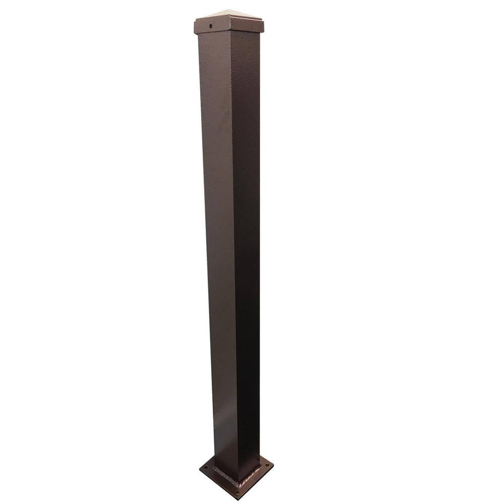 EZ Handrail 3 in. x 3 in. x 38 in. Copper Vein Aluminum Post with Welded Base EZPRCV-W