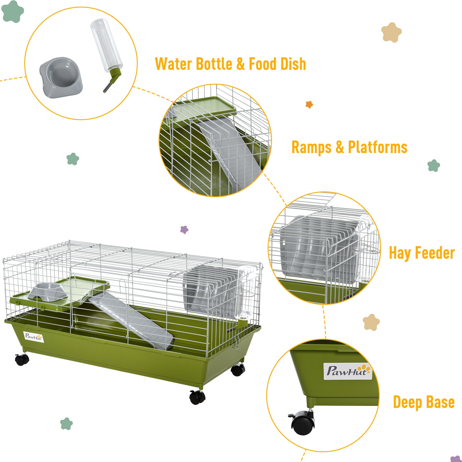 Pawhut Small Animal Cage with Platform， 35